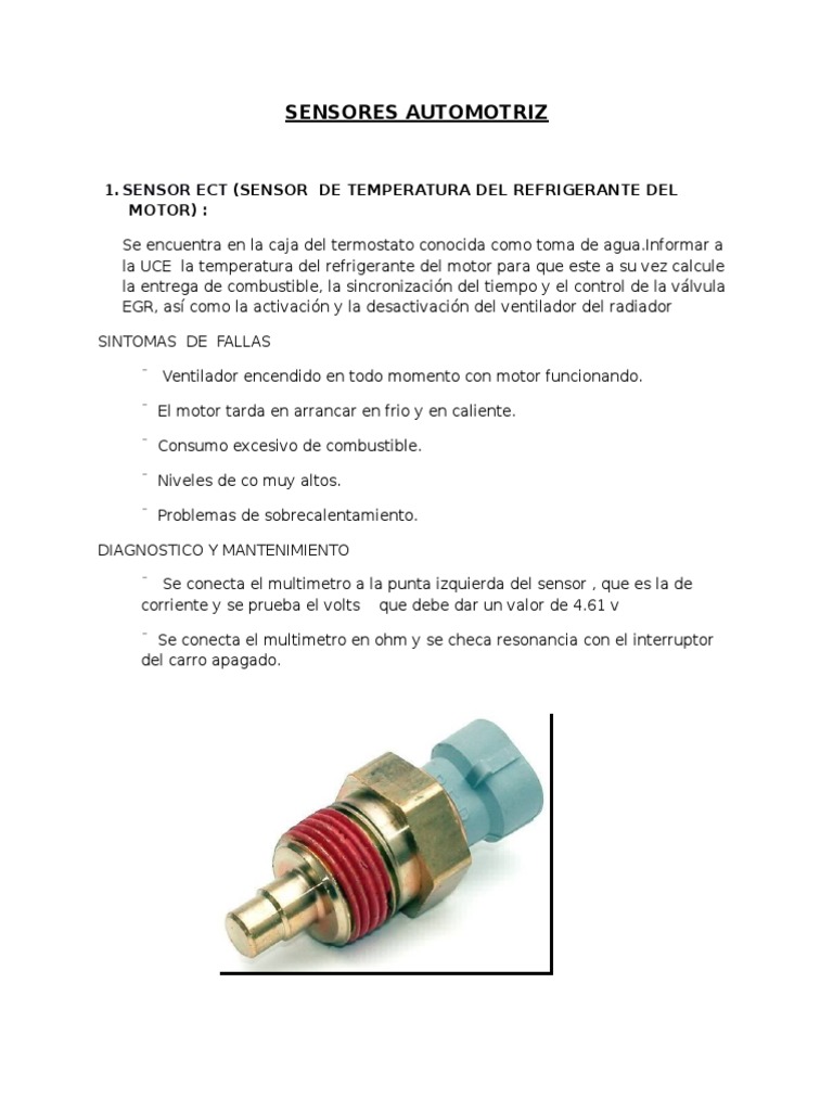 Sensores Automotriz | PDF | Sensor | Coche