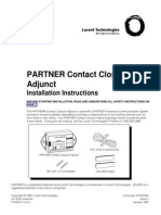 PARTNER Contact Closure Adjunct: Installation Instructions