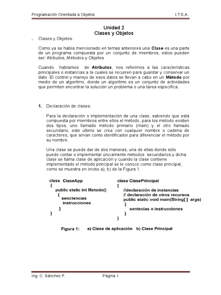 Clases y Objetos en Programación Orientada a Objetos | PDF | Objeto ...