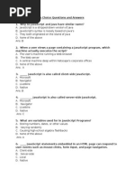 JavaScript Multiple Choice Questions and Answers