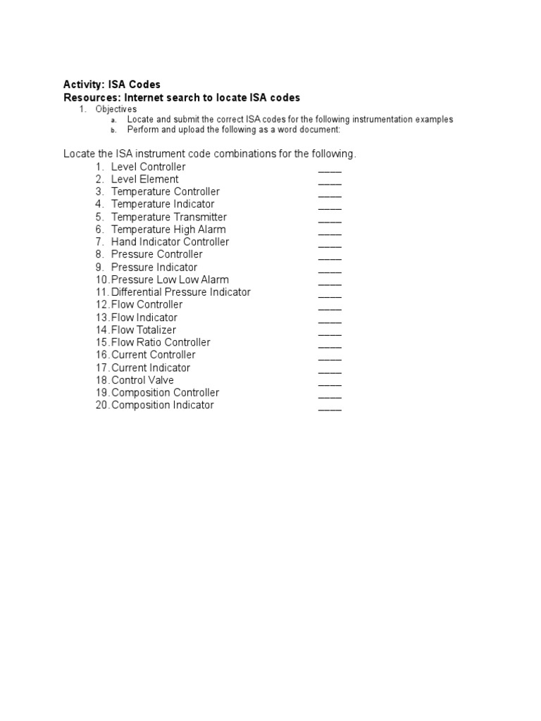 ISA Codes for Instrumentation Examples | PDF | Computers