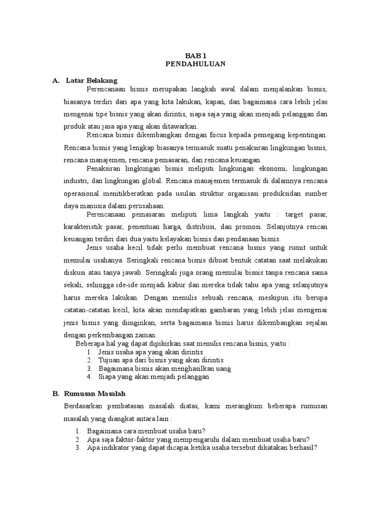 Makalah Memulai Usaha Baru