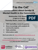 Off To The Caf.': Conversations About Gender & Mental Health in The Community