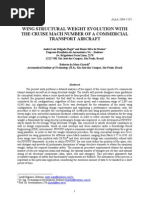 Download WING STRUCTURAL WEIGHT EVOLUTION WITH THE CRUISE MACH NUMBER OF A COMMERCIAL TRANSPORT AIRCRAFT by Brian Xistos SN28235548 doc pdf
