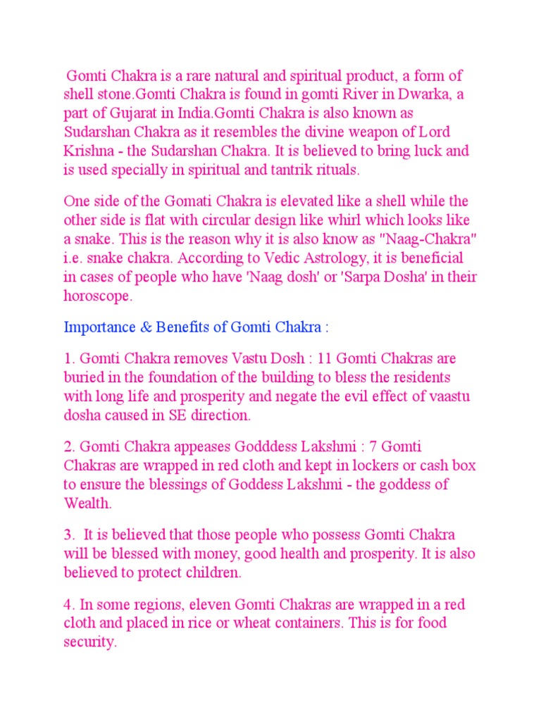 Gomti Chakra Is A Rare Natural and Spiritual Product | PDF | Religion ...