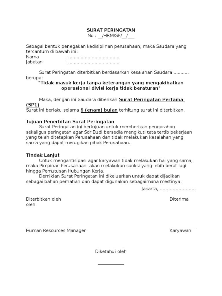 Form Surat Peringatan
