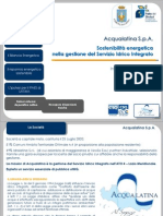 Sostenibilita Energetica Nella Gestione Del Servizio Idrico Integrato