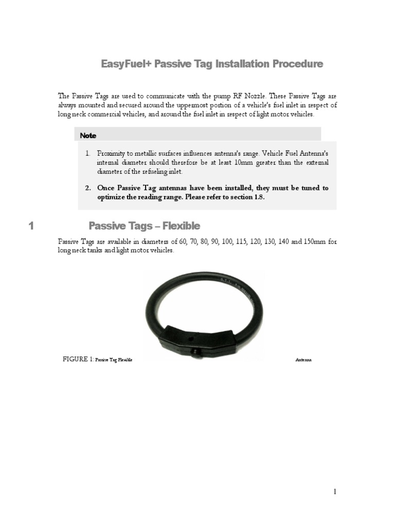Passive Tag Installation Guide | PDF | Trunk (Car) | Cable