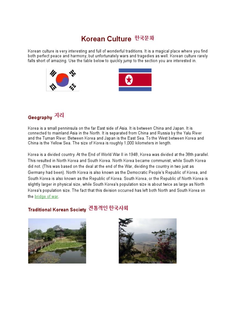 Korean Culture PDF South Korea World Politics