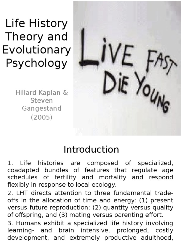 Life History Theory Overview | PDF | Trade Off | Reproduction