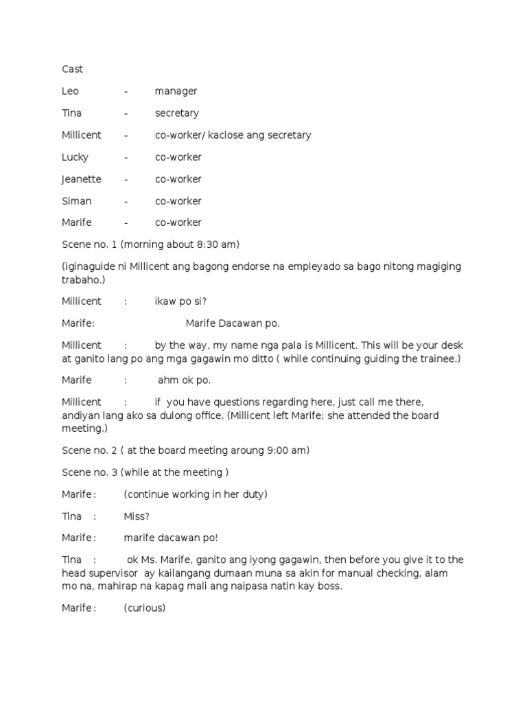 Filipino Role Playing (Script)