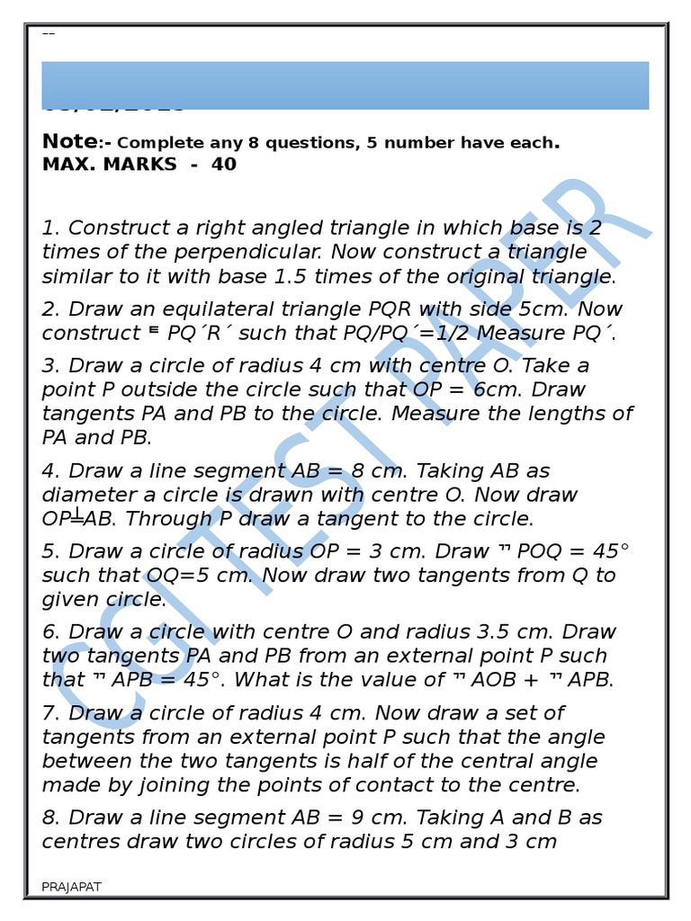 Unit-10 Test-7 03/02/2015: Note | PDF