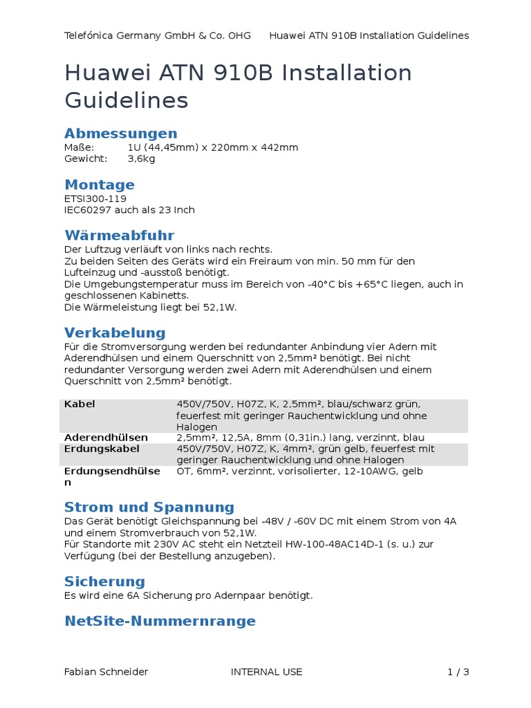 Installation Guidelines ATN 910B | PDF