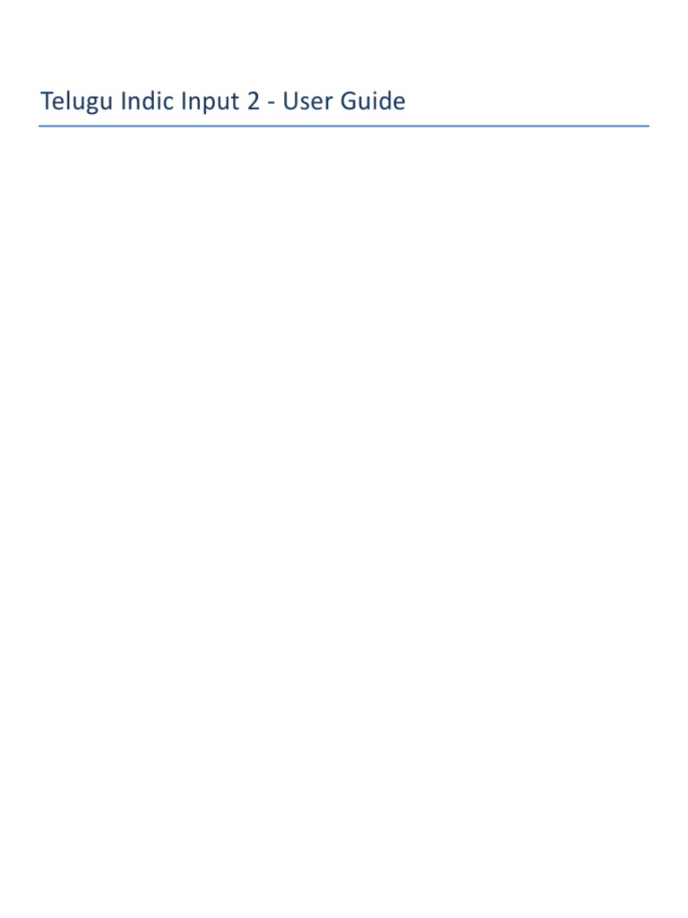 Telugu Indic Input 2-User Guide | Download Free PDF | System Software ...