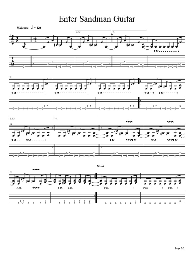 Enter Sandman Guitar lesson