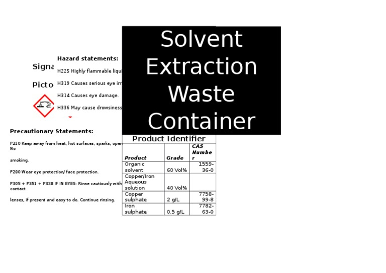 Solvent Container Safety Guidelines | PDF
