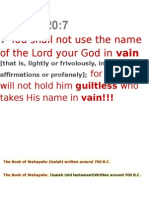 His name in vain
