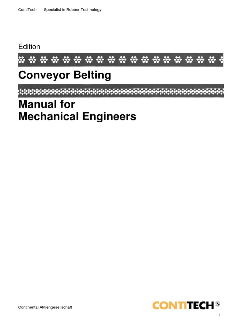 Conveyor Belting - Manual For Mechanical Engineers | PDF | Belt ...