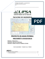 PROYECTO DE AGUA POTABLE Machareti 2013