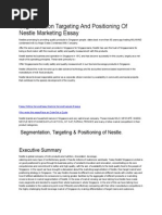 Download Segmentation Targeting and Positioning of Nestle Marketing Essay by Rohan Paliwal SN282391905 doc pdf
