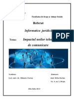 Impactul Noilor Tehnologii de Comunicare, Sirbu Dorina, Gr. IV, An. I