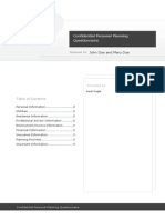 Confidential Personal Planning Questionnaire: John Doe and Mary Doe