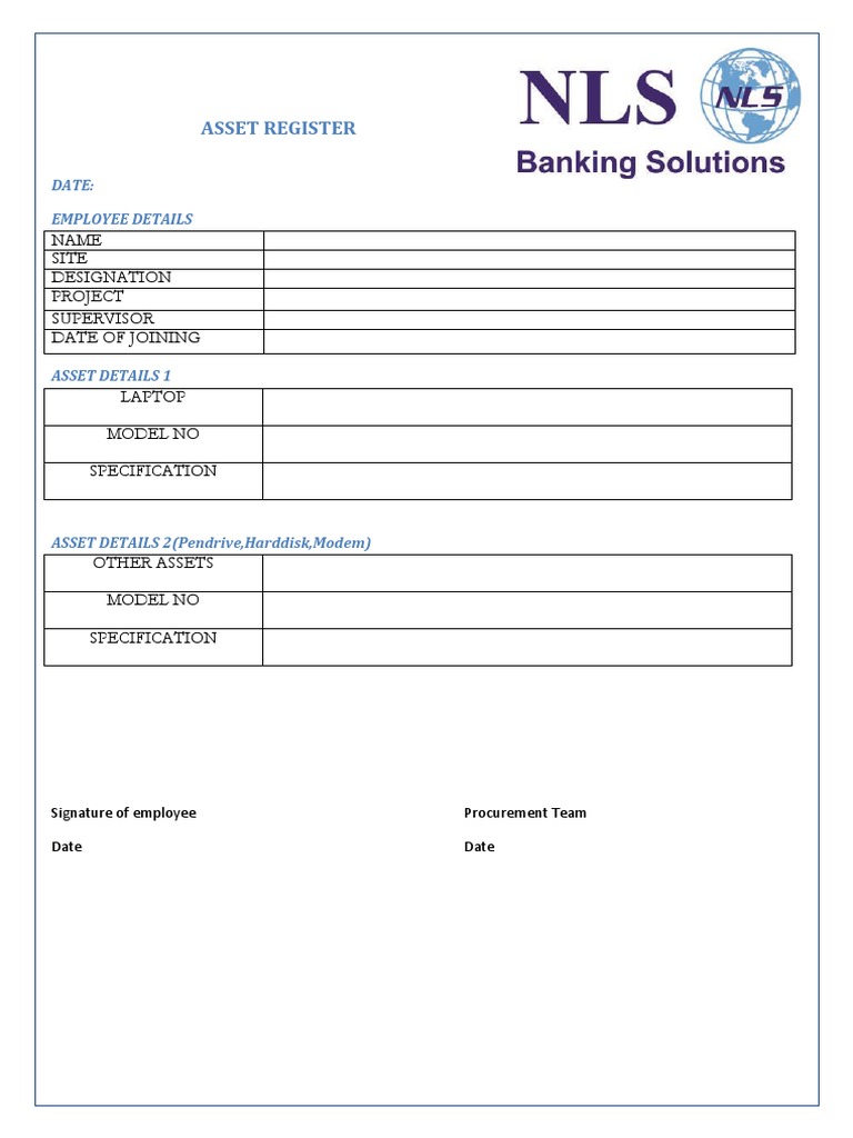Asset Register Template | PDF | Computers