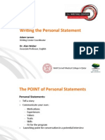 Writing The Personal Statement