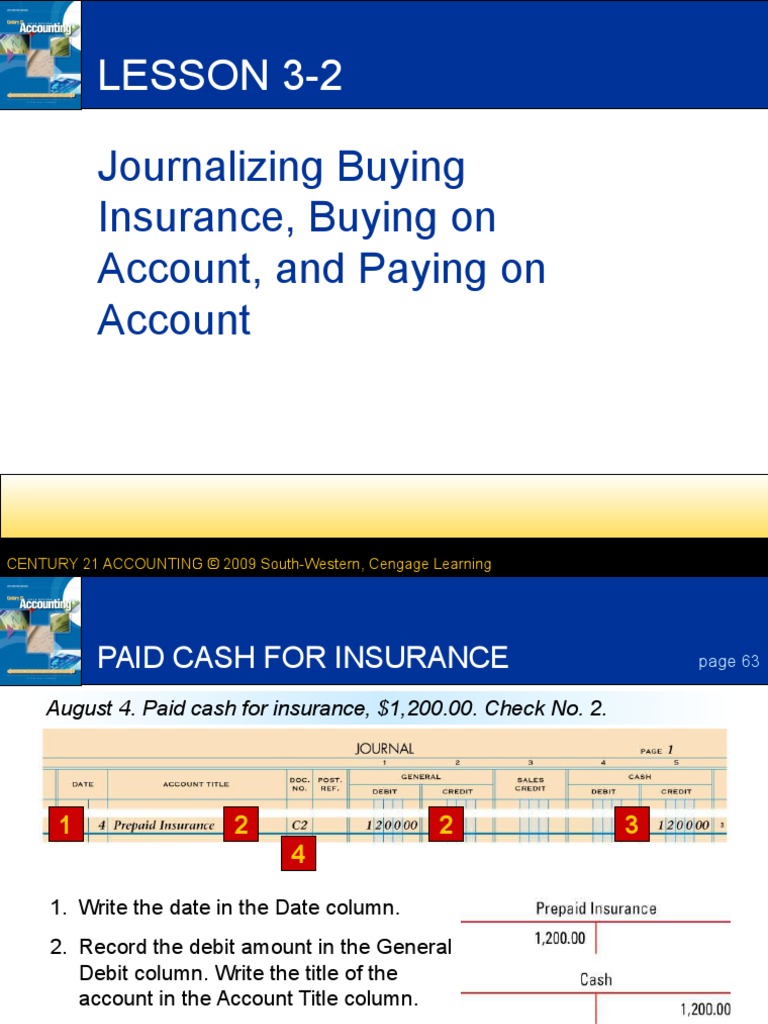 Journalizing Insurance and Account Payments | PDF