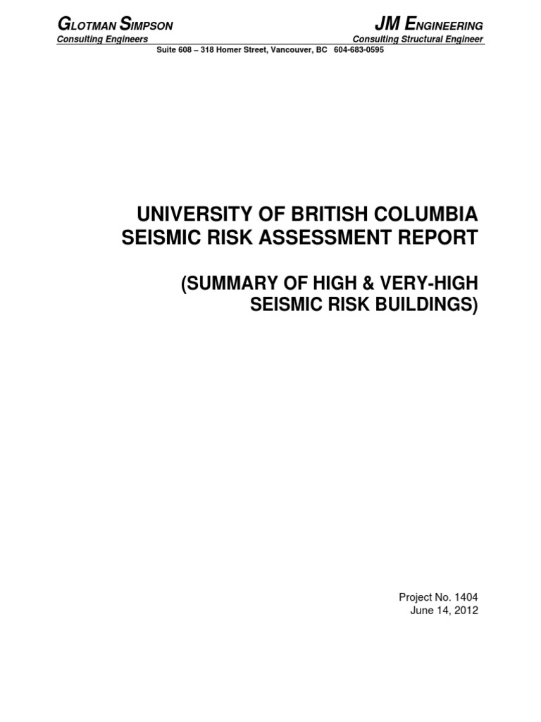 1404 - UBC Seismic Risk Assessment - Building Report - June 18-2012 ...