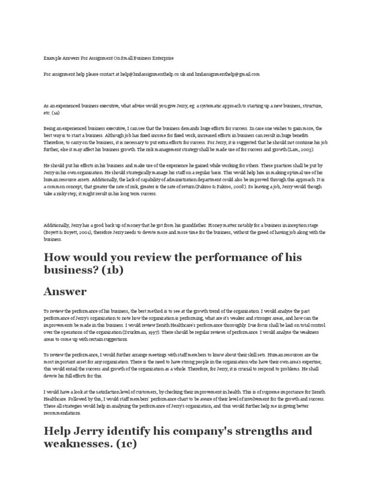 Entrepreneurship and small business management assignment pdf picture