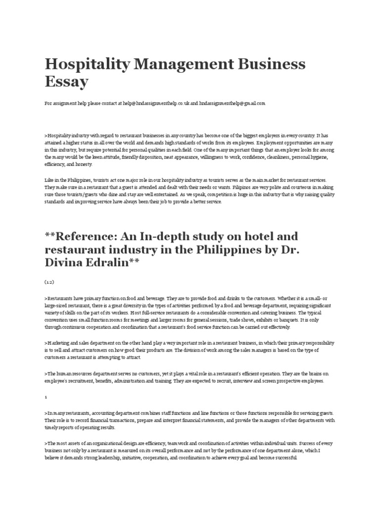 Реферат: Restaurant Management Essay Research Paper INTRODUCTIONOne of