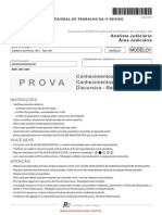 FCC 2013 TRT 1 Regiao RJ Analista Judiciario Area Judiciaria Prova Email