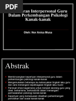 Kemahiran Interpersonal Guru Dalam an Psikologi Kanakkanak