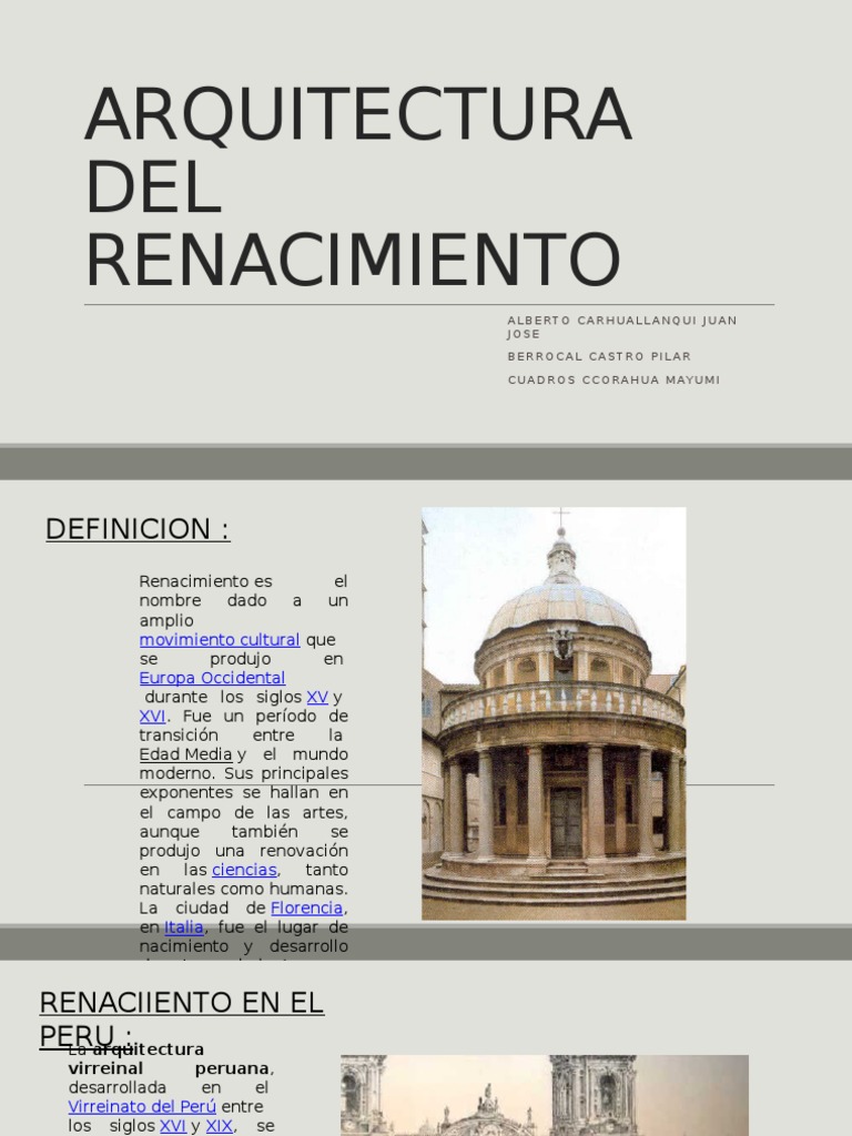 Arquitectura Del Renacimiento Peru