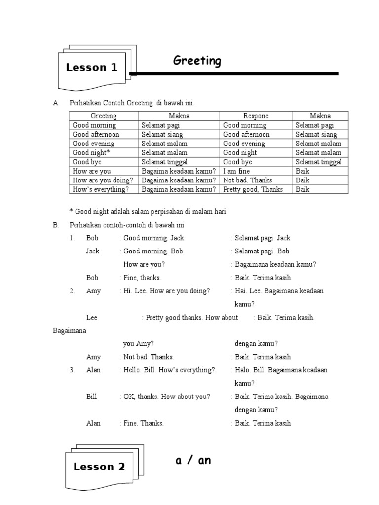 Panduan Bahasa Inggris Dasar