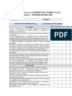 Cobertura Curricular Primer Semestre