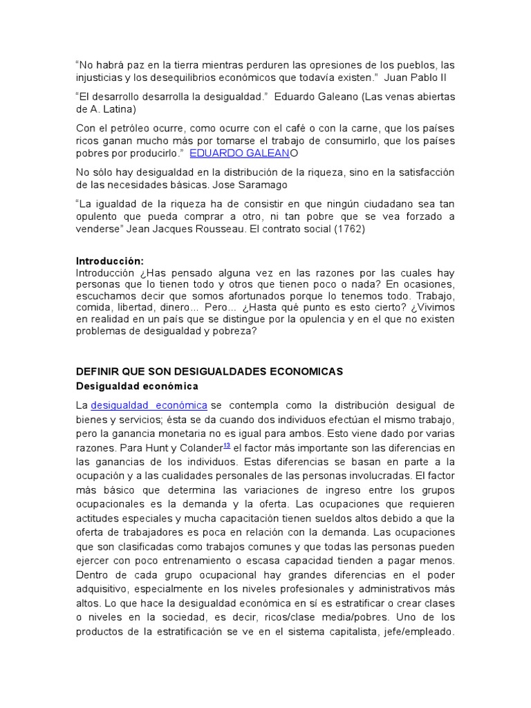 Desigualdad social en el Ecuador | PDF | Desigualdad social ...