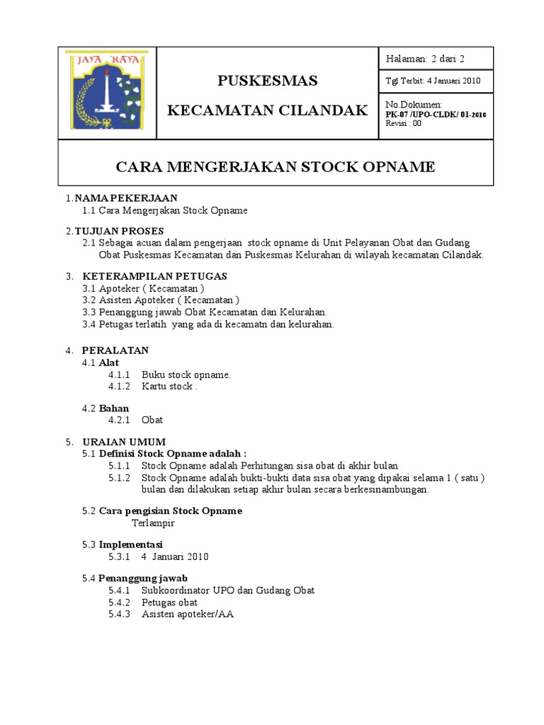 Pk - 07 Cara Mengerjakan Stock Opname Rev 00