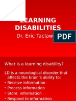 Learning Disabilities - Dr. Eric Taclawan