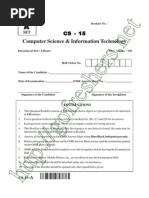 AP PGECET CS and IT (CS-2015) Question Paper & Answer Key. Download All Previous Years Computer Science & Information Technology Sample & Model Question Papers.