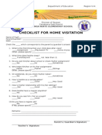 Checklist For Home Visitation