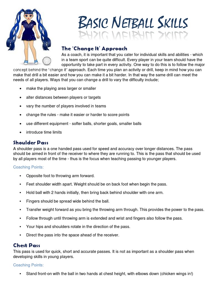 Basic Netball Skills | PDF | Foot | Knee