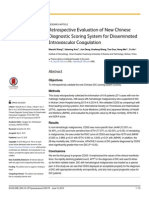 Retrospective Evaluation of New Chinese Diagnostic Scoring System For Disseminated Intravascular Coagulation E0129170 PDF
