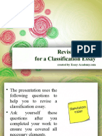 Revision Guide For A Classification Essay