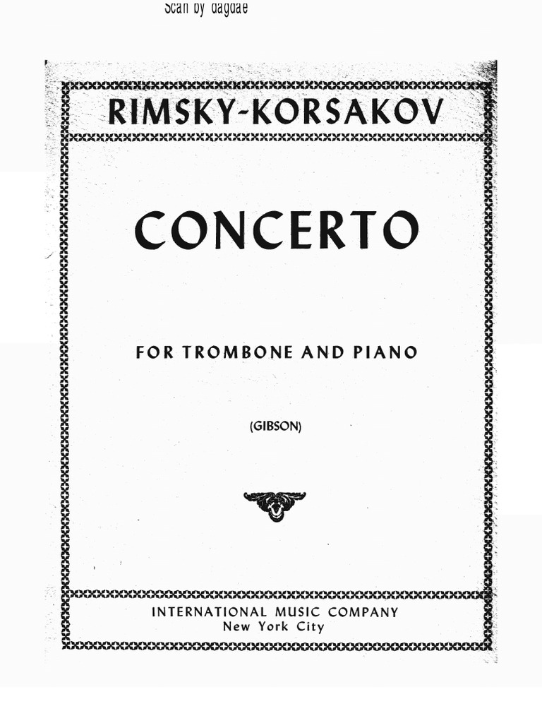RimskyKorsakov Concerto For Trombone and Band (Trombone and Piano