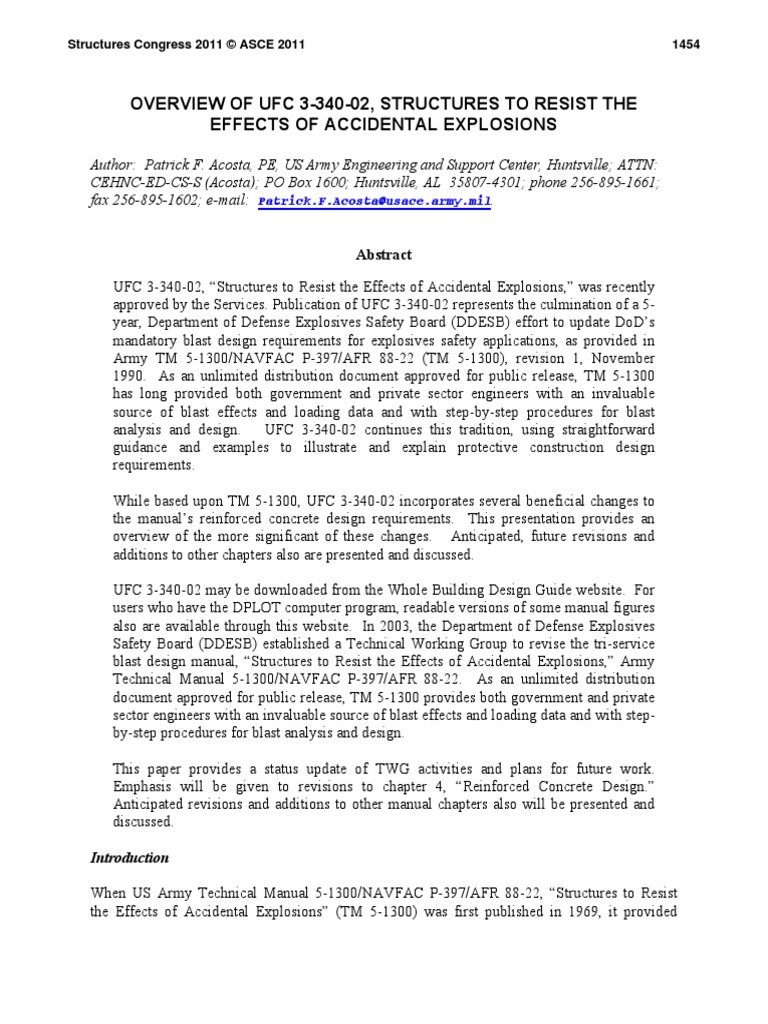 Overview of Ufc 3-340-02, Structures To Resist The Effects of ...