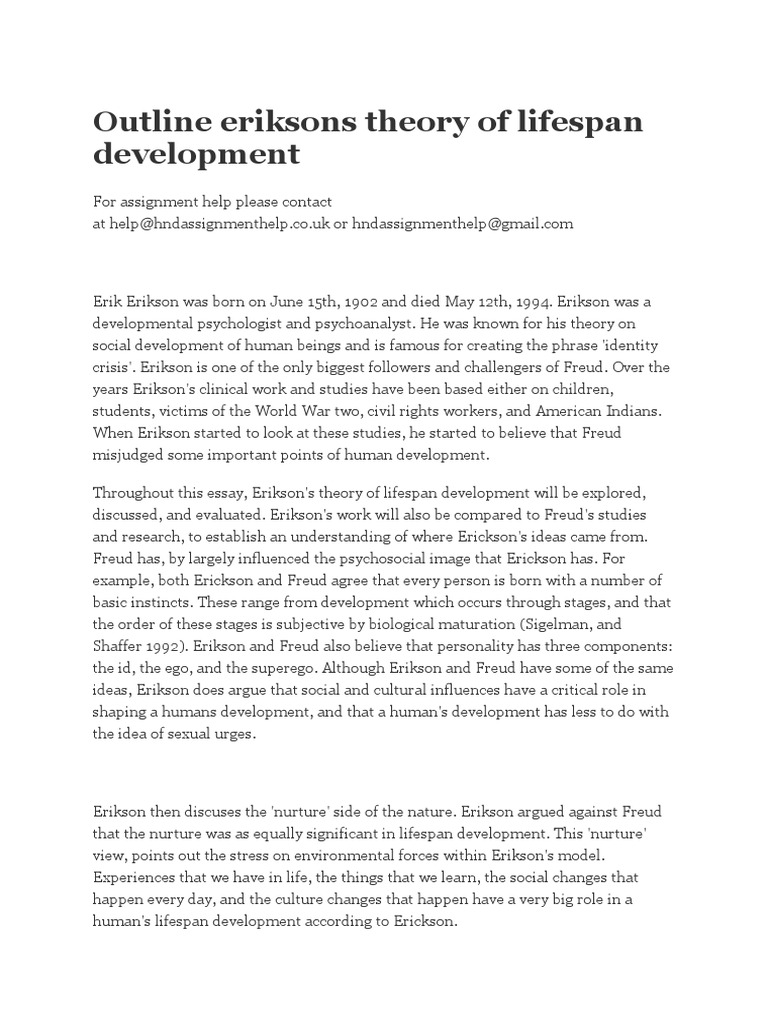 Erikson theory of psychosocial development image