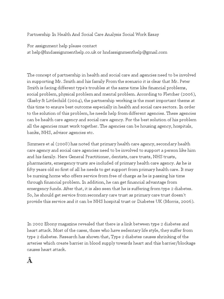 Partnership in Health and Social Care Analysis Social Work Essay | PDF ...