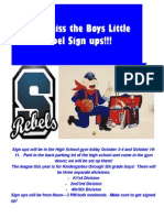 Don't Miss The Boys Little Rebel Sign Ups!!!